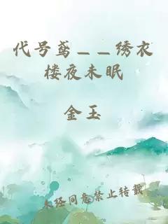 代號鳶——繡衣樓夜未眠