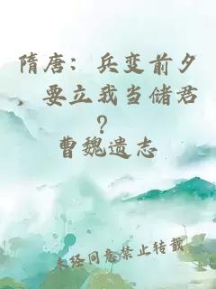 隋唐：兵變前夕，要立我當(dāng)儲(chǔ)君？